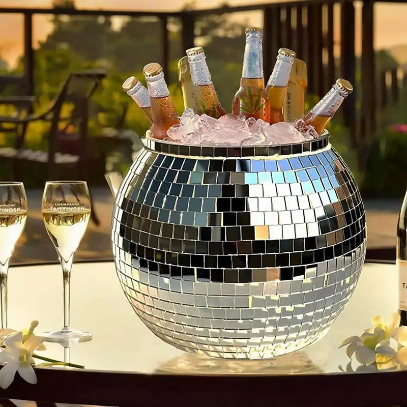 

3L Ice Bucket Disco Ball Drinkware Reflective Cocktail Champagne Beer Wine Cooler Trendy Beverage Tub Party home Supplies