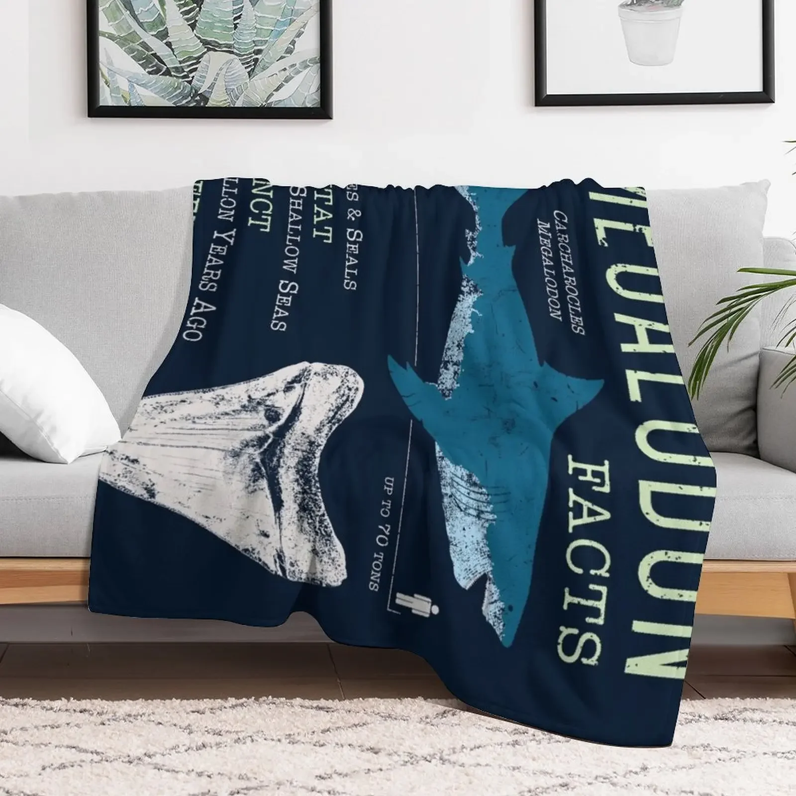 Megalodon Facts Throw Blanket valentine gift ideas Soft Beds Comforter Blankets