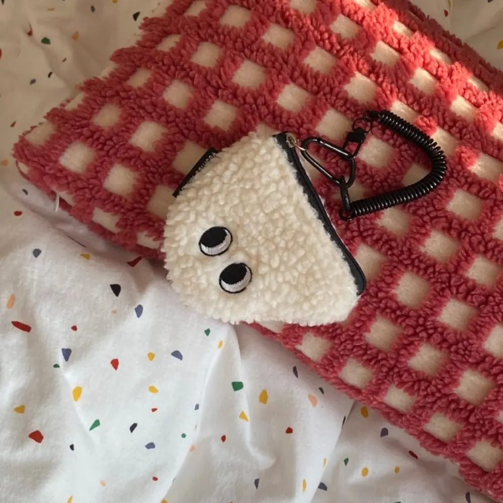 Portamonete con palla di riso in cartone animato, borsa con cerniera, ciondolo, portafoglio in peluche con cordino, piccolo portafoglio, ciondolo, borsa per piccoli oggetti, per ragazze