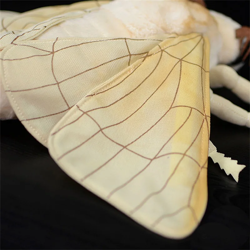 27x33cm Silk Moth Fidelity Silkworm Plushie Fly Plush Toys Lifelike Insect Animals Simulation Stuffed Doll Kawai Toy Gifts Kid