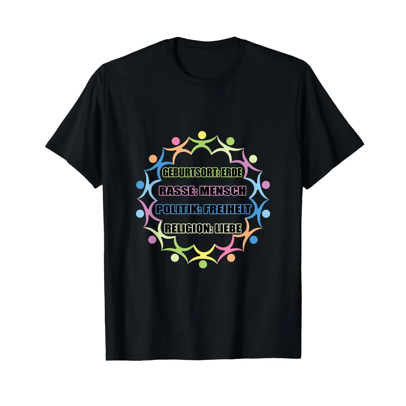 T shirt with German text Erde Rasse Mensch Birth Place vintage Washed streetwear Versatile Casual homme Soft designer clothes