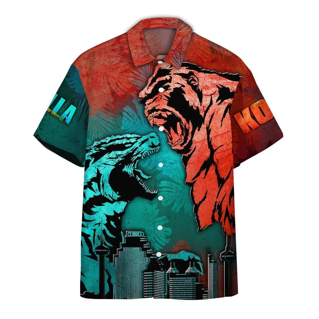 2024 New Men\'s Casual Shirt Lapel Short Sleeve 3D Printed Halloween Horror Print Single Breasted Shirt Men\'s Light Loose Clothes