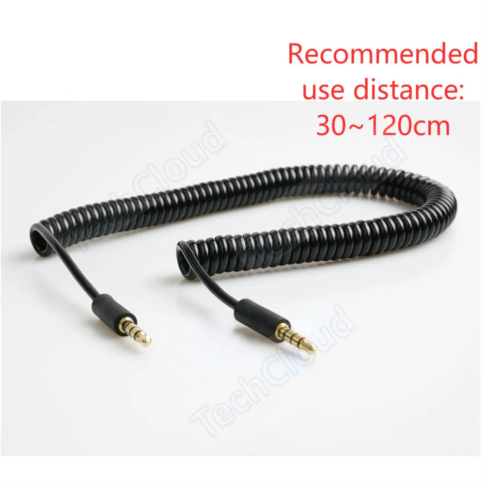 3.5mm kabel spiralny sprężynowe złącza TRRS, moce do klawiatury typu Micro-miki Audio typu Corne 1/8 \'\'4-biegunowe przewód Audio