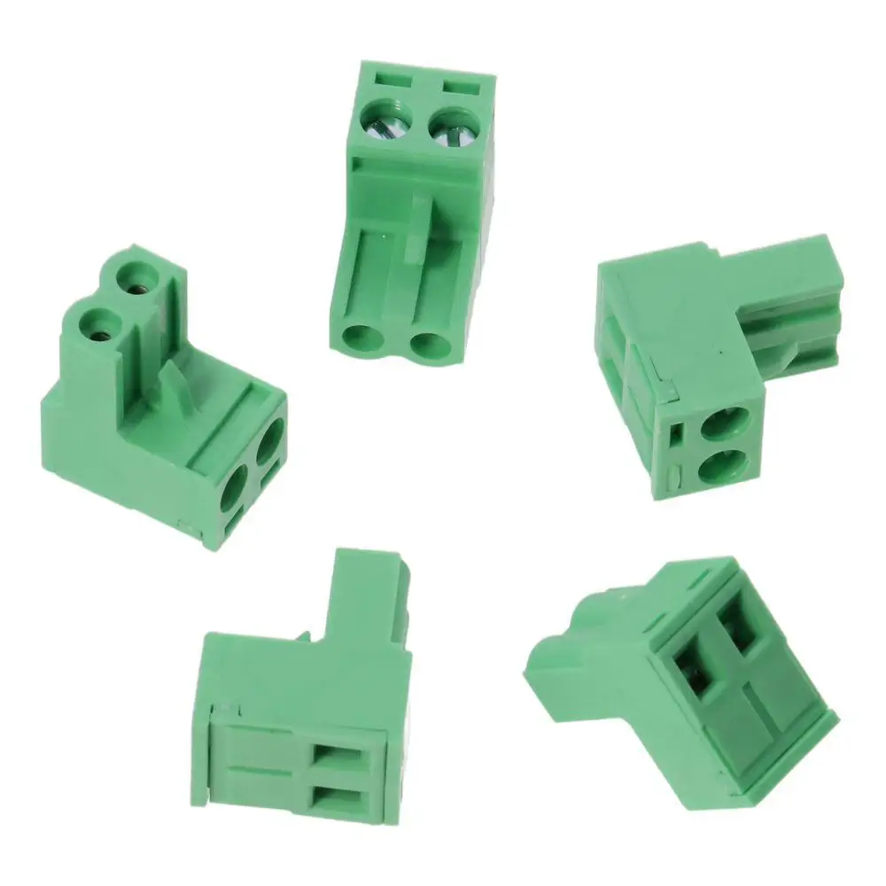10pcs 3 Pole 5.08mm Pitch Phoenix Type Connector 2 Pin PCB Mount Terminal Block Green KF2EDG PCB Screw Communication Equipment