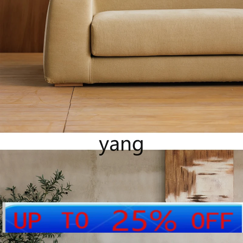 

LH Japanese-style linen sofa fabric wabi-sabi wind living room sofa straight row three-person removable and washable