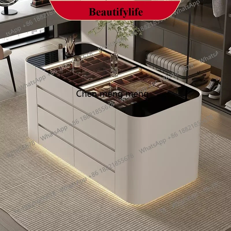 

Simple clothing store cloakroom Nakajima drawer storage cabinet Solid wood multi-layer studio jewelry display cabinet