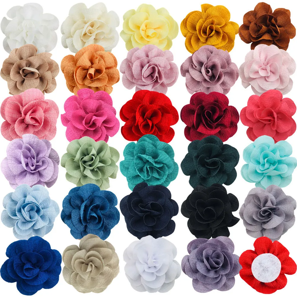 

500pcs New 7cm Bubble Crepe Handmade Curly Flower Corsage Shoe Flower Pet Can Be Matched with Hairpin Headband Pet Collar