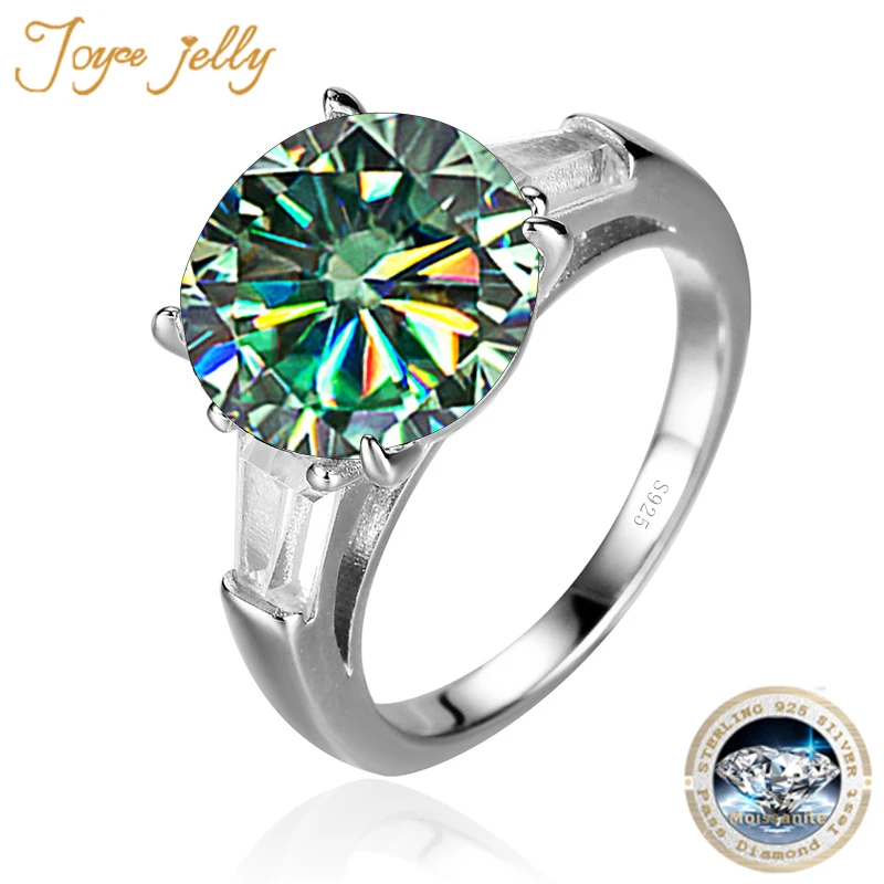 

JoyceJelly Luxury Big 5 Carat Moissanite Diamond Ring Sterling Silver 925 Jewelry Classic Four Claw Design Female Wedding Rings