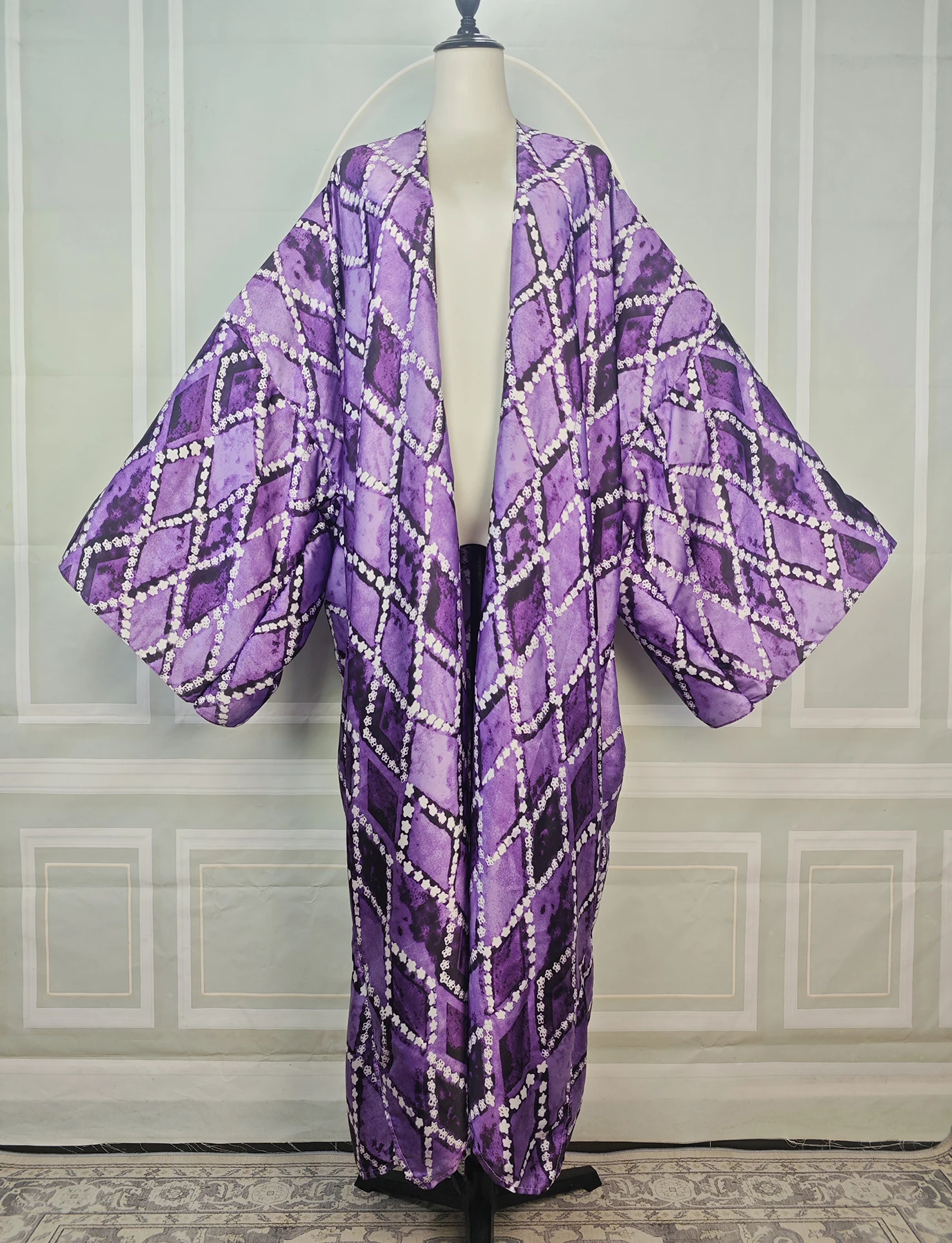 Plus Size Summer New Fashion Geometric Loose Cardigans Bohomian Beach Party Bikini Cover Up African Female Vacation KImonos
