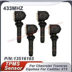 4PCS 13516165 433MHZ TPMS Tire Pressure Sensor For Chevrolet Traverse Silverado Volt Cadillac CT6 XT4 XT5 GMC Sierra 13522631