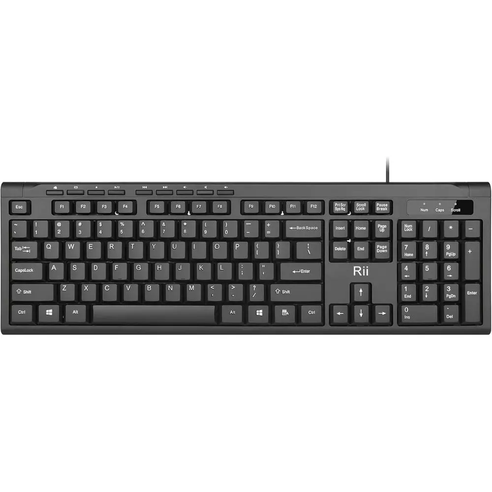 Ultra-Slim Compact USB Wired Keyboard for PC, Compatible with Windows 10/8/7/Vista/XP, Black (10-Pack)