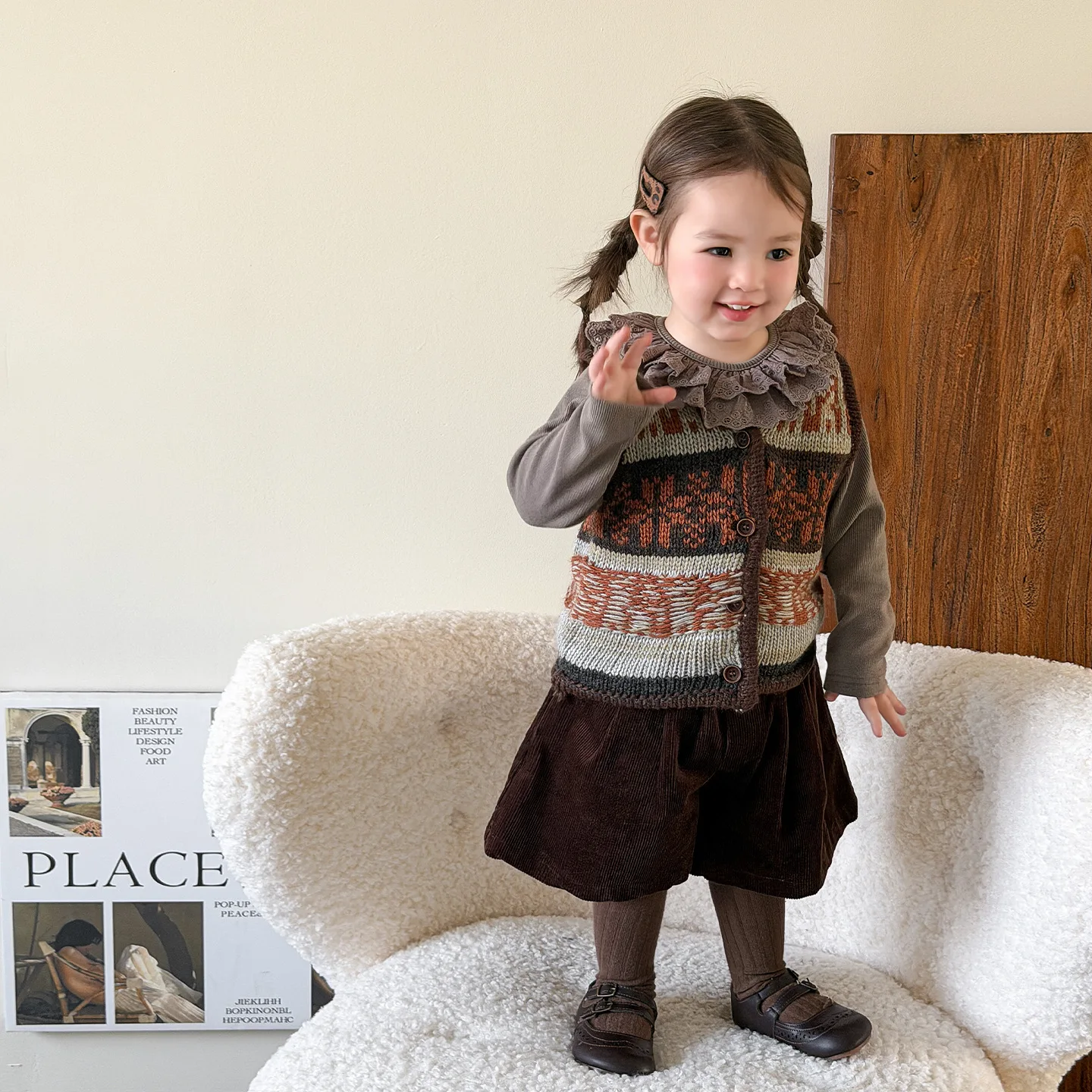 

Girls' Suit Spring 2026 New Baby Girl Vest Bottoming Shirt