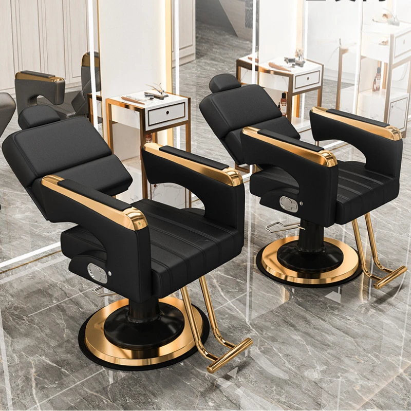 Silla de estilismo para peluquería, ruedas giratorias, sillas estéticas profesionales, estilista, barbería reclinable, accesorios de belleza giratorios