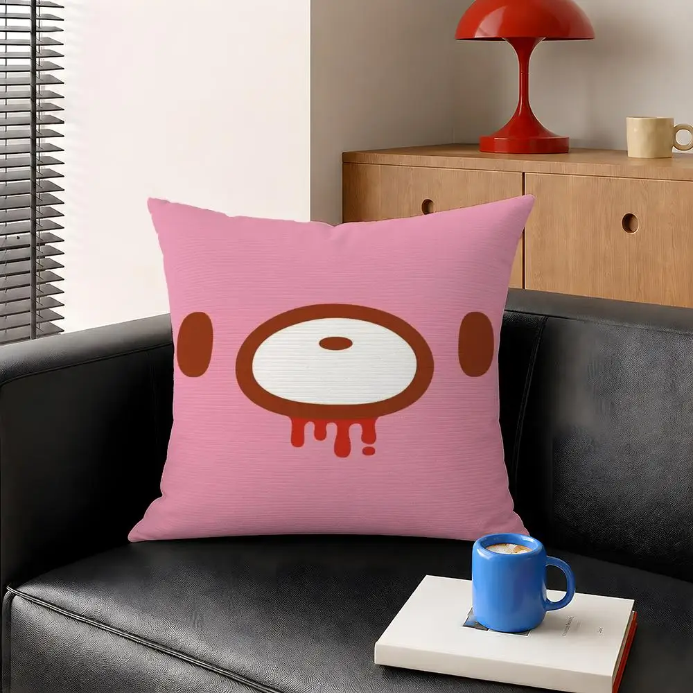 Character Gloomy Bear Horror Mascot Cushion Cover Decorative Pillowcase Soft Short Plush Cozy Durable Sofa Home Decor Items Gift