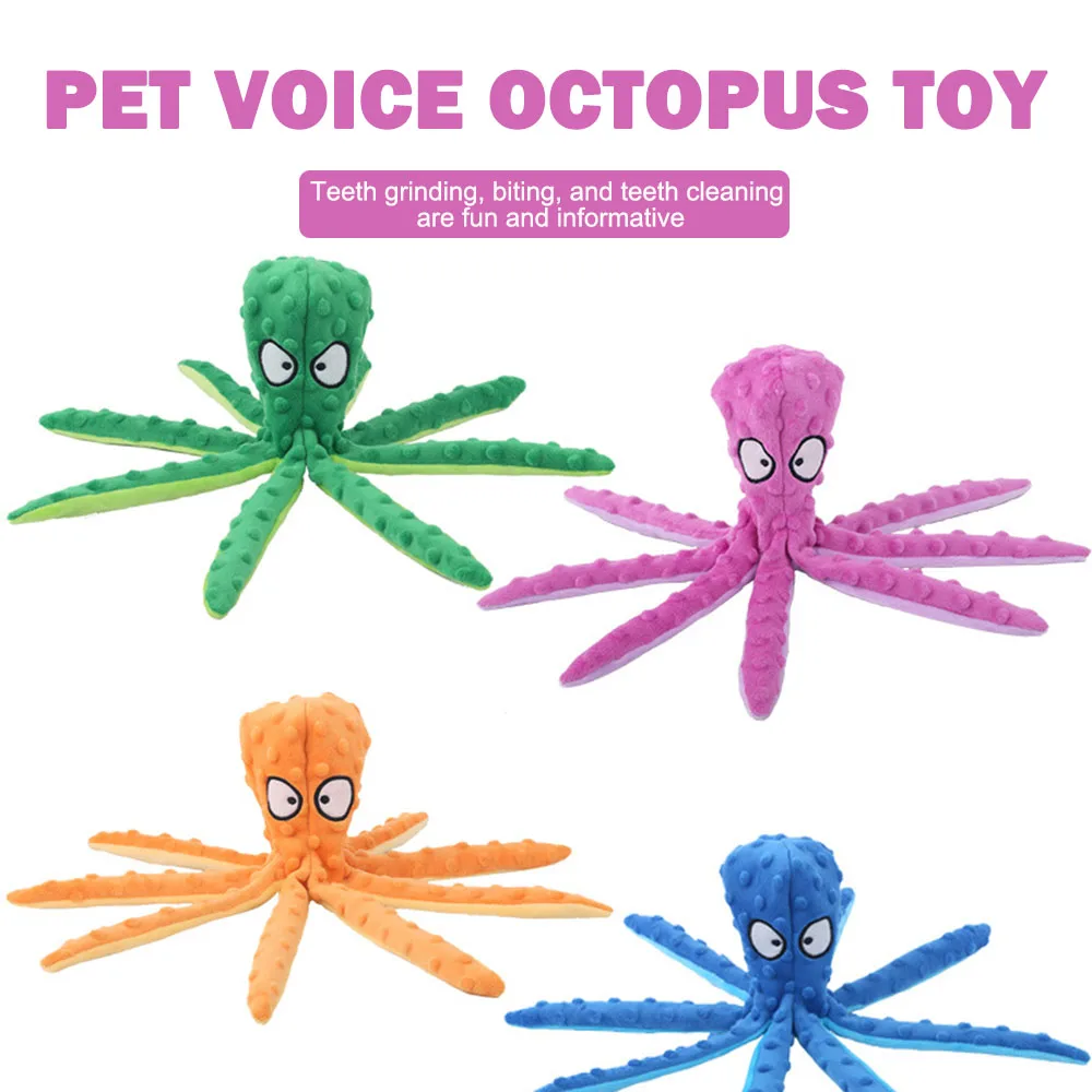 Polvo forma brinquedo de pelúcia para Pet, dentes interativos, brinquedo anti-mordida mastigar produto Pet, limpeza dos dentes, treinamento dos dentes