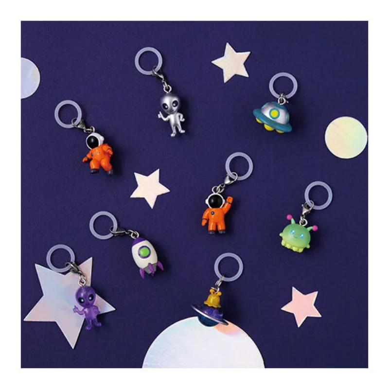 Original capsule toys kawaii Space Friends Mejirushi Accessory 2 Astronaut Rocket Alien UFO umbrella bottle mark pendant figures view 2