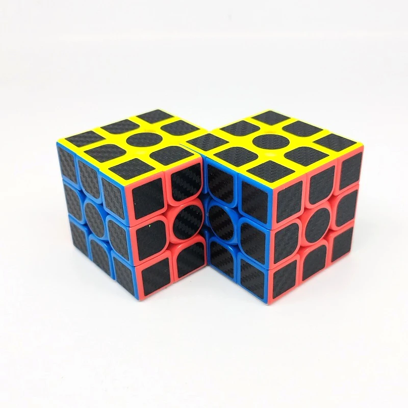 Cube magique double 3x3 en fibre de carbone pour enfant, jouet de vitesse, puzzle, casse-tête, cadeau pour garçon