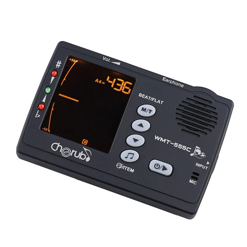 WMT-555C Electronic Digital Tuner & Tone Generator & Metronome with Pickup for Guitar Bass Ukulele Violin Multifunctional