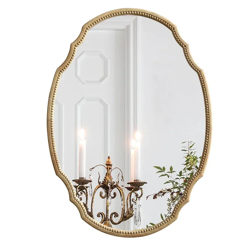 Simple American Bathroom Bedroom Desktop Makeup Vintage Hanging Mirror Led Decorative Mirror Wall Hanging