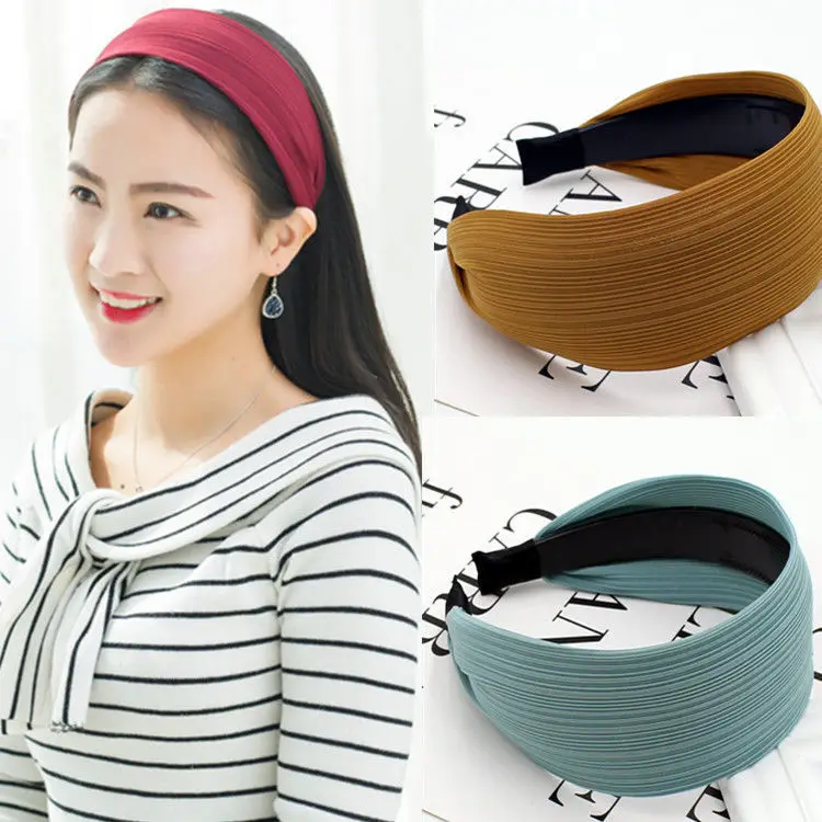 

women Hair Hoop Top Knot Turban Headband Wide side thickened Hairband Hair Accessories for Girls No Slip Head band Hair Bands