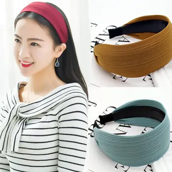 Frauen Haar Hoop Top Knoten Turban Stirnband Breite seite verdickt Haarband Haar Zubehör für Mädchen Keine Slip Kopf band Haar bands