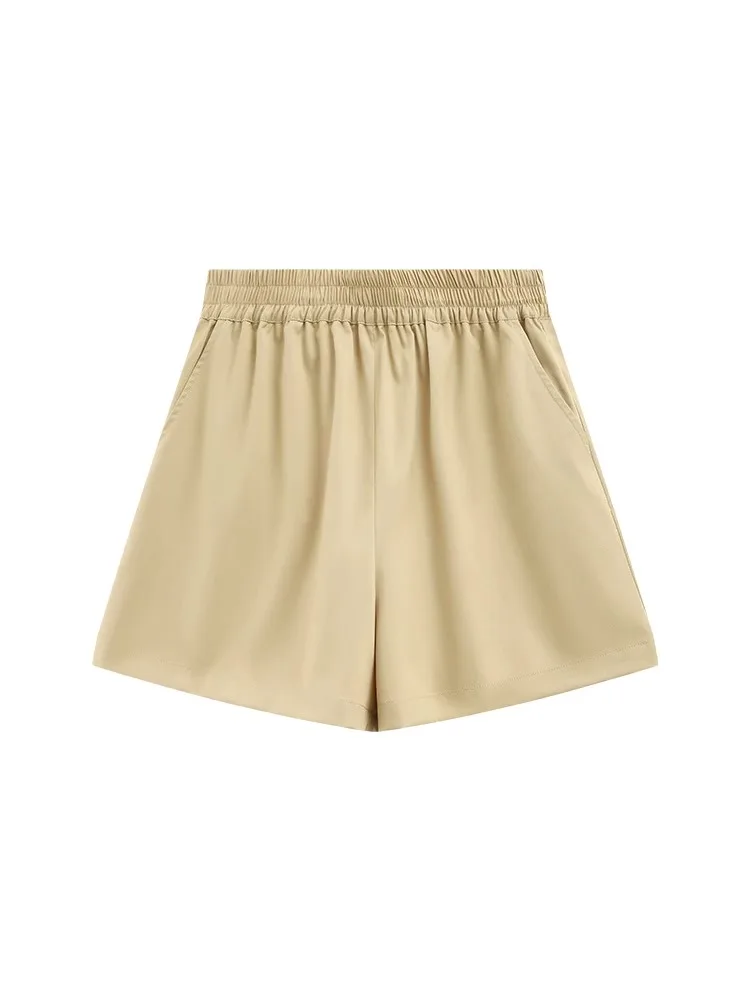 Lightweight Loose Casual Shorts Women Summer High Waist Wide Leg Pants Elastic Comfortable Straight Fit Bottoms 2025 New Fashion