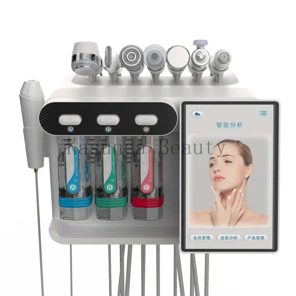 8 In1 Hydro Oxygen Jet Peel Aqua Peeling Deep Cleaning Skin Analyzer Machine Small Bubble Hydro Microdermabrasion Facial Machine