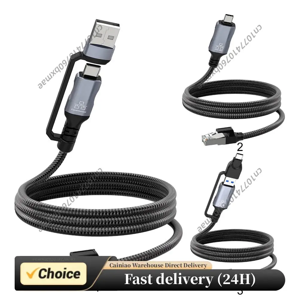 

Кабель-адаптер USB+Type C Ethernet длиной 1,8 м, сетевой кабель USB Type-C-RJ45, совместимый с MacBook Pro, смартфонами, ноутбуками и ПК
