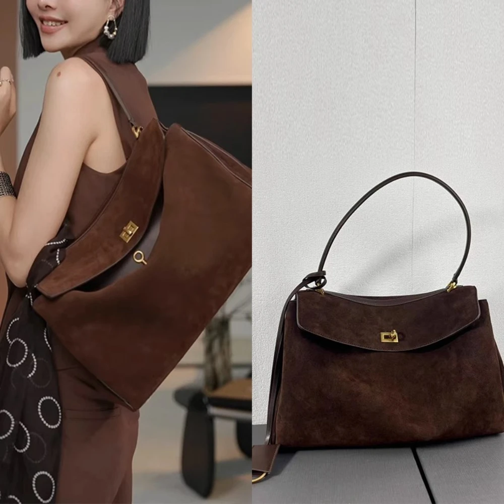 Buckle Decorative Design Faux Suede Handbag Large Capacity Hasp Casual Tote Hot Sale Bags Women Bolsas Femininas Shoulder Bag