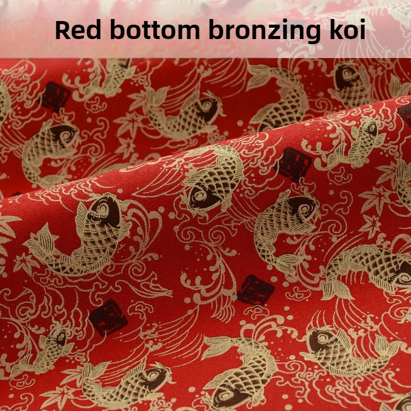High Quality Cotton Japanese Printed Fabric By The Meter for Cheongsam Hanfu Sewing Thin Sakura Pattern Textile Comfortable Blue