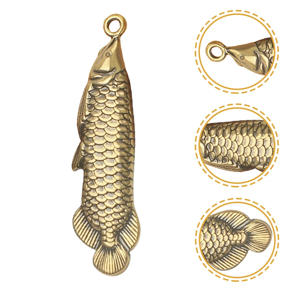 Pendant Keychain Chic Keyring DIY Pendants Brass Animal Vivid Design Fortune Fish Multi-function Practical Vintage