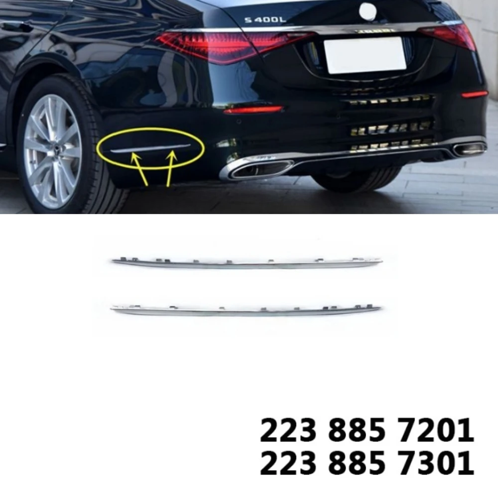 

Rear bumper grille chrome decorative strip A2238857201 A2238857301 For Mercedes Benz S-Class W223 S400 S500 2021-2023