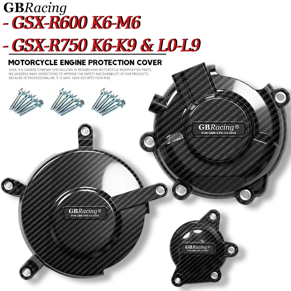 

V2 New Protector De Motor Para Moto GSX-R 600/750 Engine Cover Set GSX-R600 K6-M6 GSX-R750 K6-K9 & L0-L9 Alternator Cover