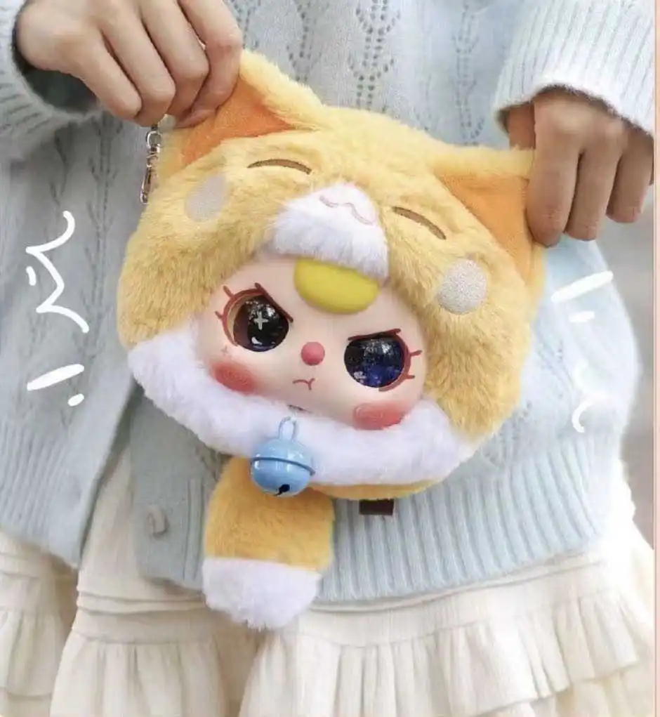 New Baby Three Lucky Cat Zipper Bag Series Blind Box Decoration Backpack Pendant Cute Vinyl Doll Mystery Box Toy Christmas Gift