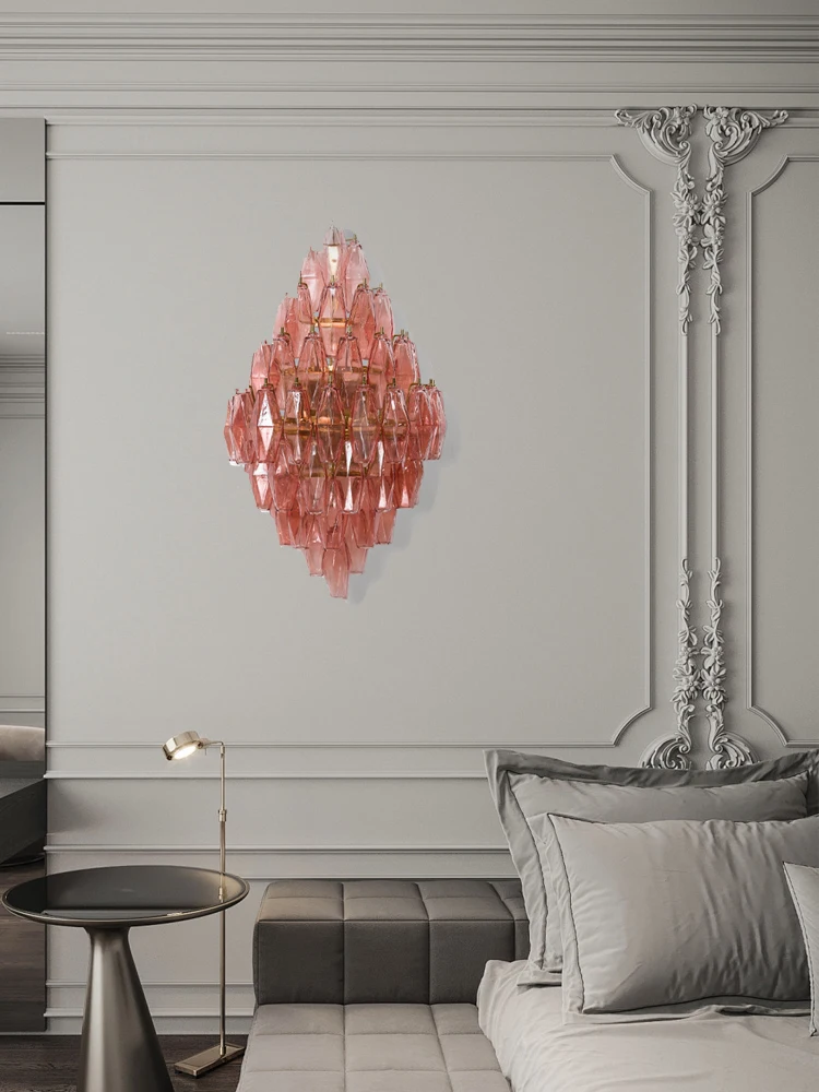 Nordic Vintage Diamond-Shaped Glass Wall Sconce Modern colorful wall lamp For Living Room Bedside Home Decor designer wall lamp