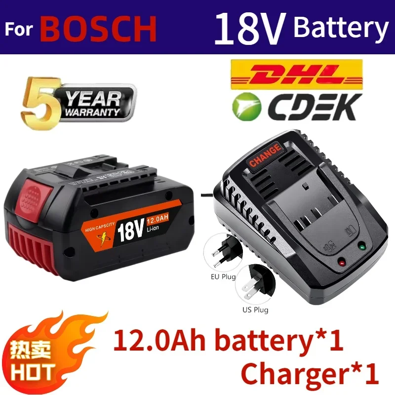 ⚡ ⚡ NEW18V 10Ah Li-Ion Oplaadbare Batterij Draagbare Backup Power Tool Batterij voor Bosch 12000 mah met Indicatielampje BAT609 ? ?
