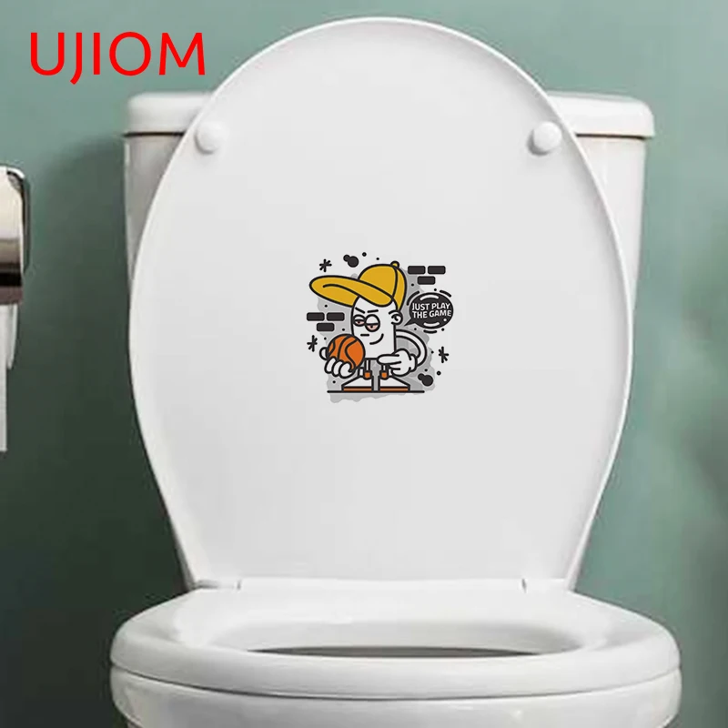 UJIOM Basketball Themed Street Art Graffiti Personalise Toilet Sticker Home Decoration Bedroom Living Room Wall Stickers
