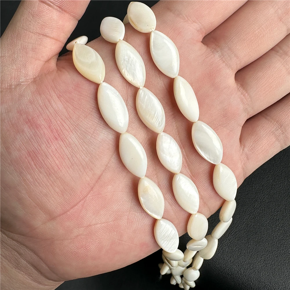 Beige Natural Freshwater Shell Horse Eye Mother Of Pearl Loose Spacer DIY Beads For Making Jewelry Bracelet Necklace Handmade