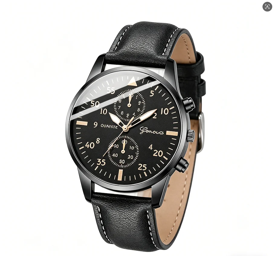 3PCS Men's Fashion Watch Set Business Trend Versatile Retro Classic Round Dial Quartz Watch Set as a Holiday Gift for Him