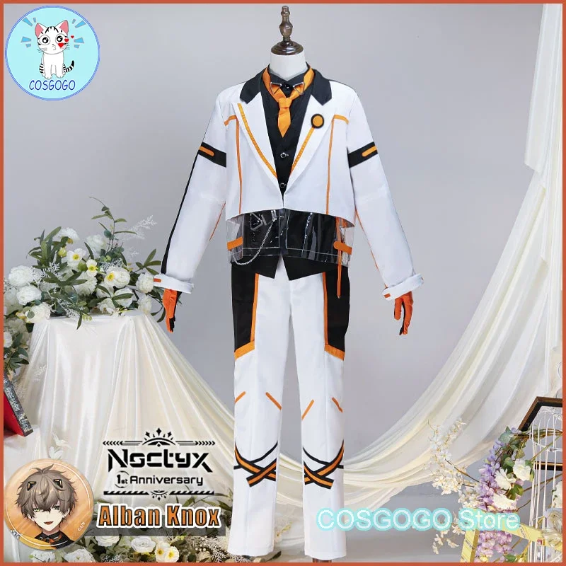 NIJISANJI Vtuber Alban Knox 1st Cosplay Costume Noctyx 1 Anniversary Halloween Outfits Men New Suit Uniform Anime Clothes