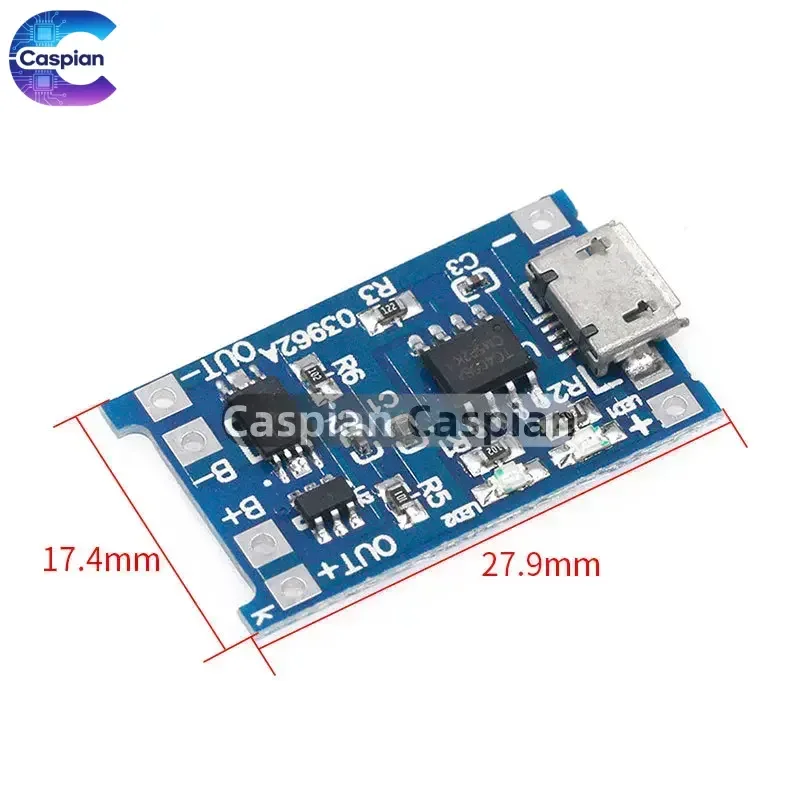 1PCS 5V 1A Micro USB 18650 type-c Lithium Battery Charging Board Charger Module+Protection Dual Functions TP4056 18650