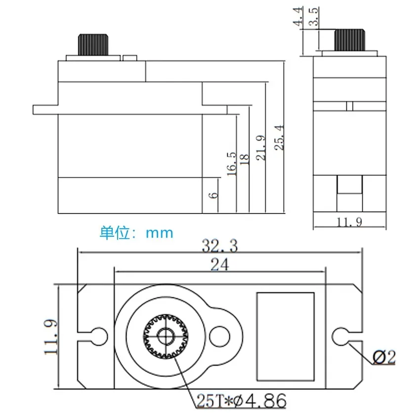 Gdw Ds041 Mg 5Kg 8.4V 12G Metalen Versnelling Micro Mini Digitale Servo Hogesnelheidshoek 180 Voor 450 Helikopter Fix-Wing Rc Auto Robot Arm