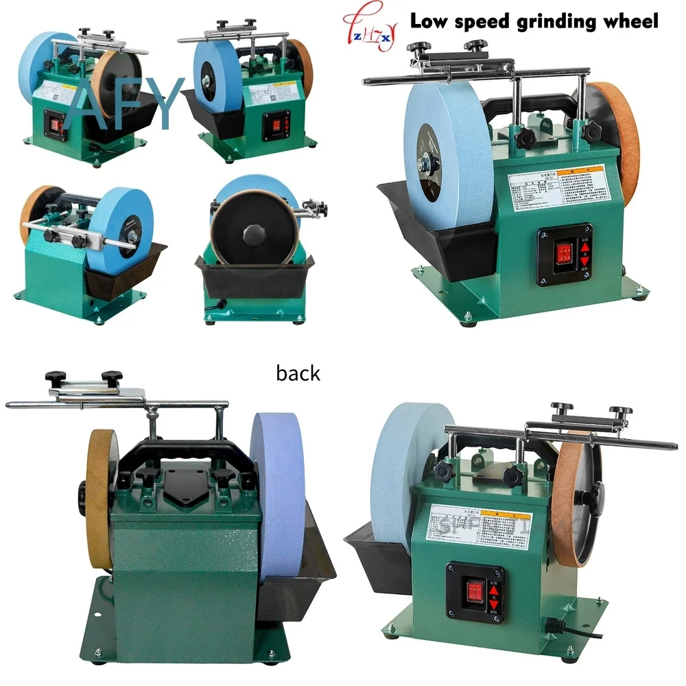 10 Inch Low Speed Grinder for 220V Use Water Cooled Polishing Machine with Forward Reverse Function White Corundum Grinding