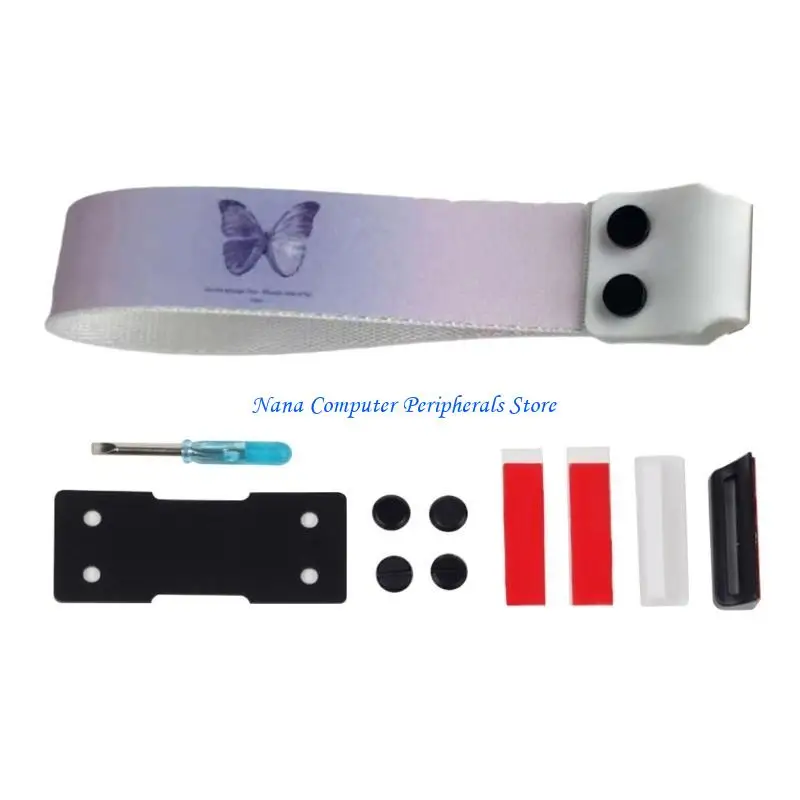 F68C Take Control Nylons Straps for Gaming Mechanical Keyboards Simple Pastable Decorative Straps PU Screws Tape