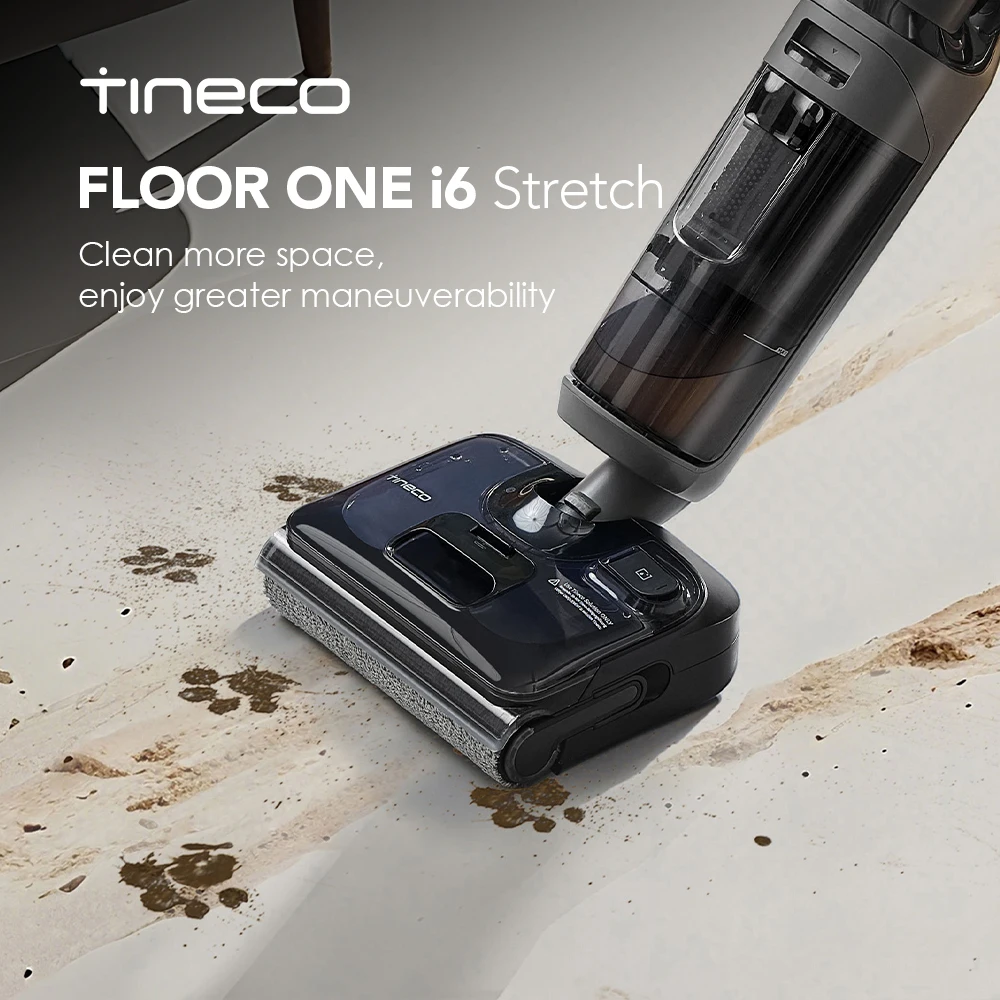 Tineco Floor One I6 Stretch Wet Dry 180 ° Aspiradora Lay Flat Wet Con Succión De 20 Kpa, Secado Con Aire Caliente De 85 C, Tiempo De Ejecución De 40 Minutos, Aspiradora Antienredos De Limpieza De Doble Cara Para Pelos De Animales — -25%, 69.75€ Coupon, from 209.25€ – 25% descuento – €209.25