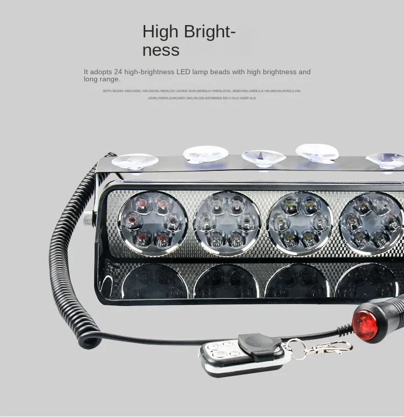 Police Lights Car LED Strobe Light Red/Blue Amber/White Signal Lamps Flash Dash Emergency Flashing Windshield Warning Light 12V