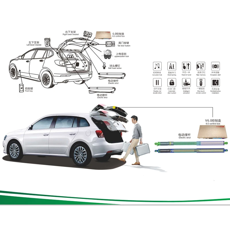 لكيا نيرو SG2 2023 2024 2025 باب خلفي كهربائي للسيارة مع فتح صندوق السيارة الأوتوماتيكي ووظيفة الركل