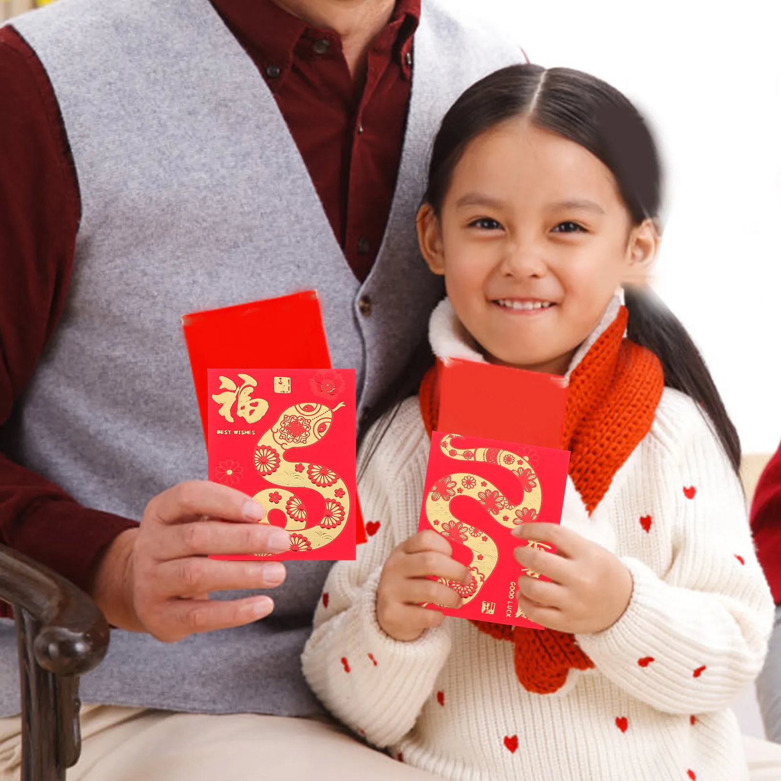 

36Pcs 2025 Spring Festival Red Envelopes Lunar New Year Money Pouches Traditional Chinese Red Packets Snake Year Gift Bags