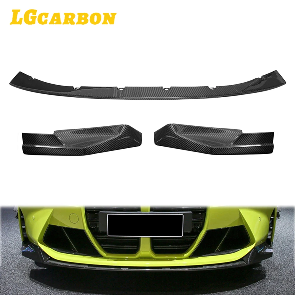 LGcarbon For BMW 3 Series 4 Series G80 G82 G83 M3 M4 Dry Carbon Fiber Front Lip CSL BodyKit Spoiler Bumper Splitter 2021+