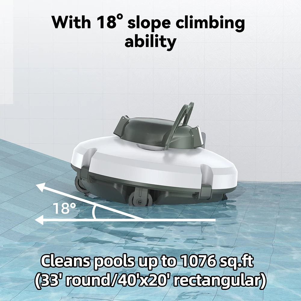 Redkey S100 منظف حمام السباحة اللاسلكي 28 وات 5200 مللي أمبير 130 دقيقة 180 ميكرومتر ترشيح التنظيف التلقائي لحمام السباحة مكنسة كهربائية IPX8 مقاومة للماء #3